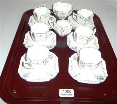 Lot 183 - Shelley Queen Anne style six piece tea service