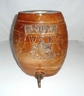 Lot 209 - Victorian stoneware commemorative wine barrel