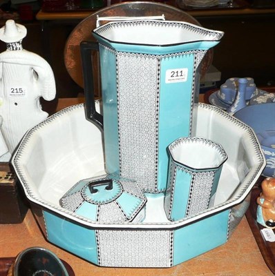 Lot 211 - A 1920's Caulden Art Deco pottery toilet set