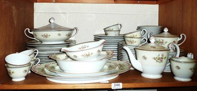 Lot 246 - A Noritake floral dinner service - twelve place setting