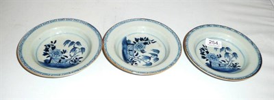 Lot 254 - Three Chinese Qianlung blue and white small bowls, circa 1790