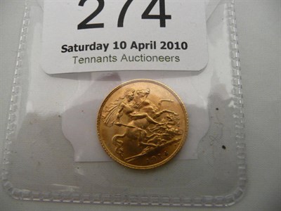 Lot 274 - A 1914 half sovereign coin