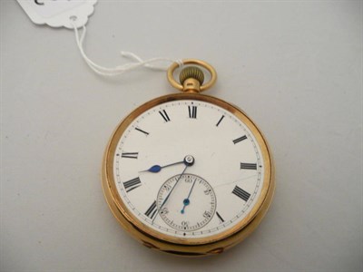 Lot 293 - An 18 carat gold open faced pocket watch