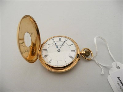 Lot 314 - An 18 carat gold half hunter pocket watch