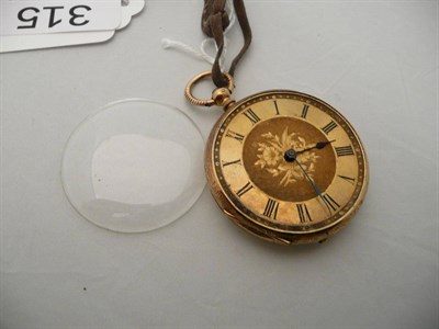 Lot 315 - An 18 carat gold fob watch