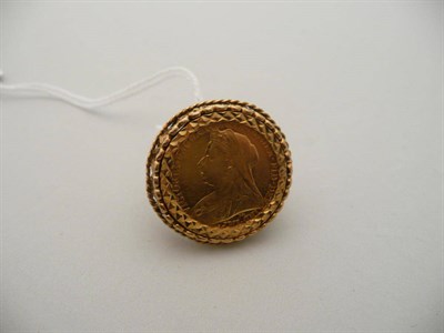 Lot 331 - A Victoria veiled head gold sovereign 1894, loose mounted on 9 carat gold as a ring