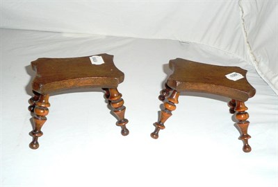 Lot 348 - Pair of treen tuffets made by John Lamb for Isabel and Anna Lamb