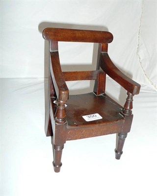 Lot 350 - Treen armchair inscribed around the seat frame