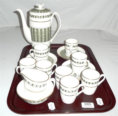 Lot 385 - Spode 'Provence' green ground coffee service