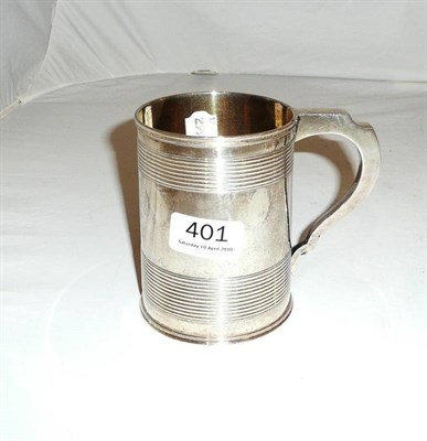 Lot 401 - Victorian silver barrel shaped mug