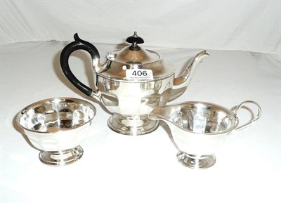 Lot 406 - Three piece silver tea service