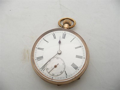 Lot 435 - A 9 carat gold open faced pocket watch