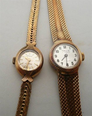 Lot 456 - Two 9 carat gold-cased lady's wristwatches