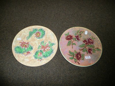 Lot 476 - Two Royal Doulton circular plaques 'Water Lily' and 'Chrysanthemum'