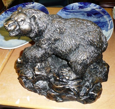 Lot 481 - Modern bronze figure of a bear