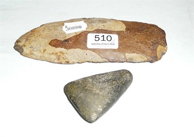 Lot 510 - Two flint axe heads