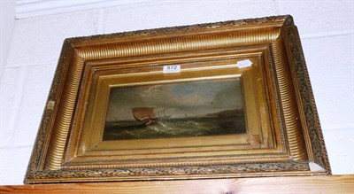 Lot 572 - Shipping in a heavy swell - oil in the manner of Henry Redmore