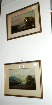 Lot 588 - Pair of oils on board, lakeland paintings, unsigned