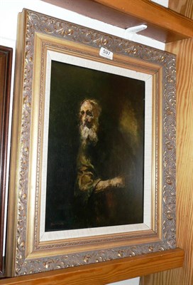 Lot 597 - David Woodcock RA - portrait of Mr Maginnis, oil on panel