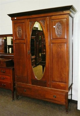 Lot 631 - A Walnut wardrobe and a mahogany dressing table