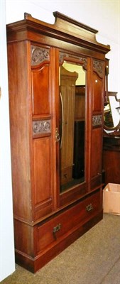 Lot 635 - Edwardian walnut chest and similar wardrobe