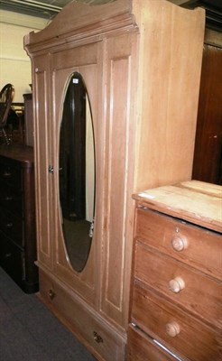 Lot 642 - A Satin birch single wardrobe