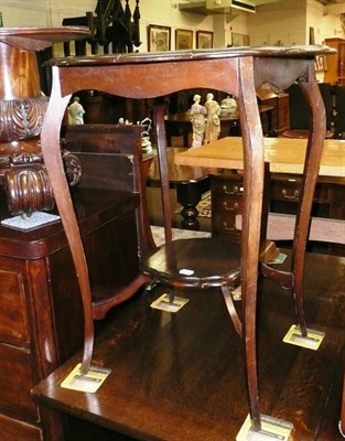 Lot 650 - Edwardian occasional table and carved mahogany table base (converted)