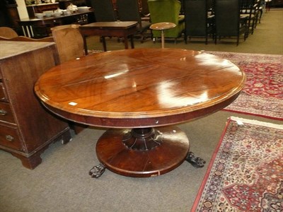 Lot 659 - A Victorian rosewood circular breakfast table, late 19th century, the moulded top raised on a...