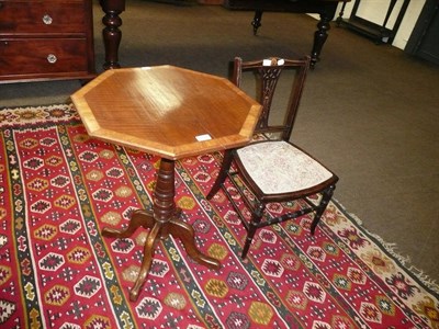 Lot 668 - A Victorian mahogany occasional table with crossbanded octagonal top on a tripod base and a bedroom