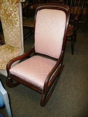 Lot 682 - A Victorian mahogany framed rocking chair