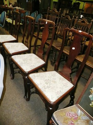 Lot 685 - Set of four early Georgian mahogany dining chairs