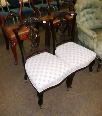 Lot 688 - Two Edwardian salon chairs