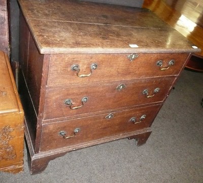 Lot 698 - Georgian oak three height chest (a.f.)