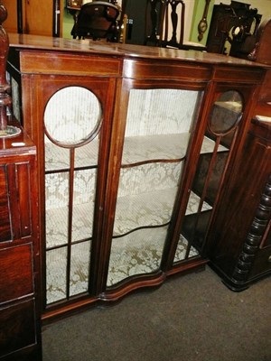 Lot 706 - An Edwardian inlaid mahogany shaped display cabinet