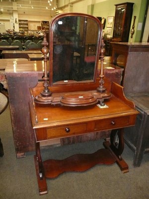 Lot 710 - A Victorian mahogany washstand and a toilet mirror