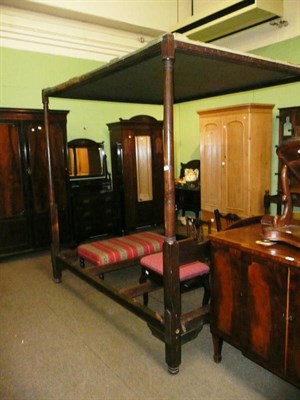 Lot 713 - Oak four poster bed