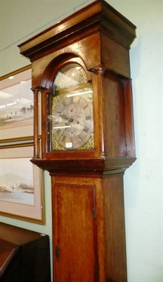 Lot 739 - An oak eight day longcase clock, Sam Robson, North Shields with two weights and pendulum