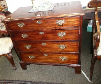 Lot 748 - George III mahogany small four height chest