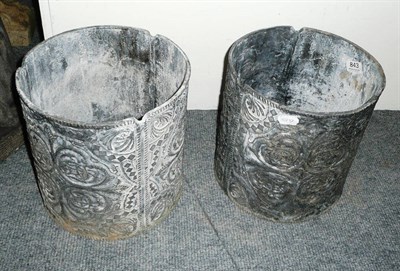 Lot 843 - Pair of lead planters