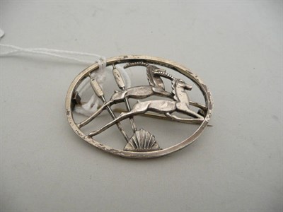 Lot 446A - A George Tarratt hallmarked silver brooch, possibly designed by Geoffrey Bellamy with facsimile...