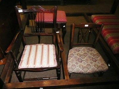 Lot 718A - A Victorian salon chair a/f and a small side chair