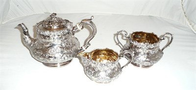 Lot 19 - Three piece silver tea service