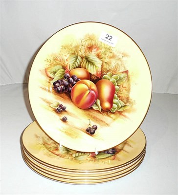 Lot 22 - Six Aynsley fruit painted plates (6)