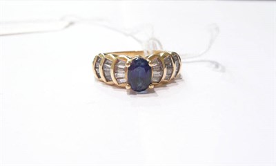 Lot 70 - Sapphire and diamond ring