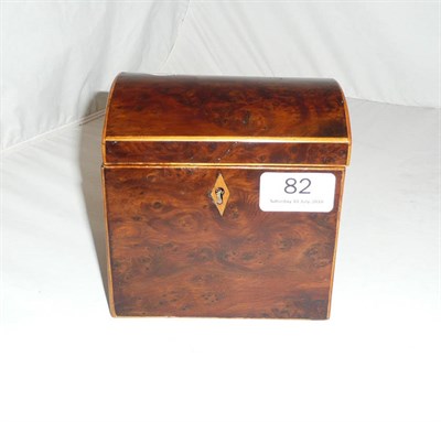 Lot 82 - Dome top yew wood caddy