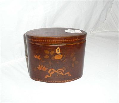 Lot 87 - Oval marquetry inlaid caddy