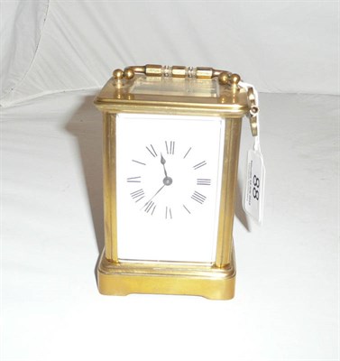 Lot 88 - A brass carriage timepiece