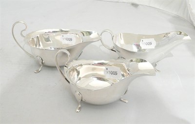 Lot 89 - Three silver sauce boats