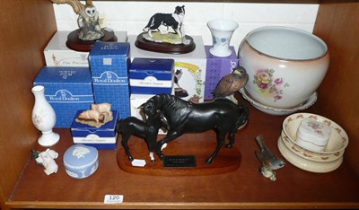 Lot 120 - Beswick Black Beauty and foal, two Bunnykins bowls and other ceramics, etc