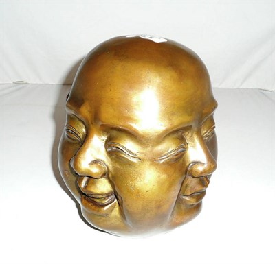 Lot 128 - A modern bronzed Buddha head